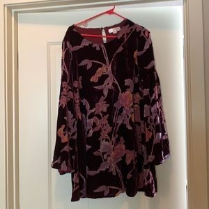 Mini Velvet floral dress